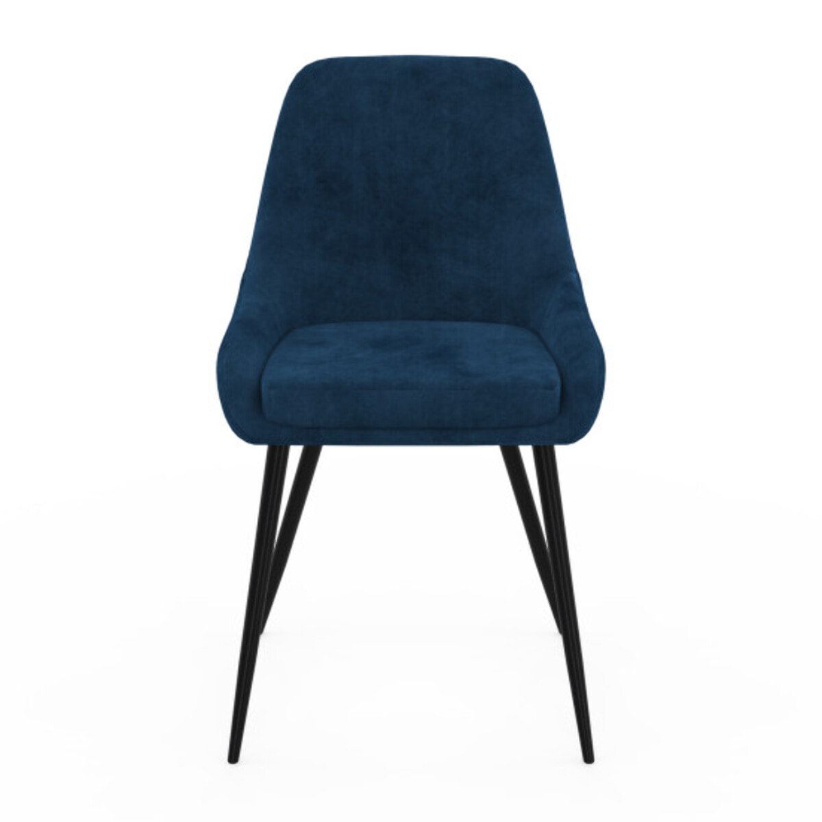 Chaises Olivia velours bleu pieds métal - lot de 2