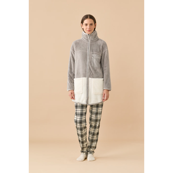 Vestaglia donna invernale in eco pelliccia articolo unita. Noidinotte