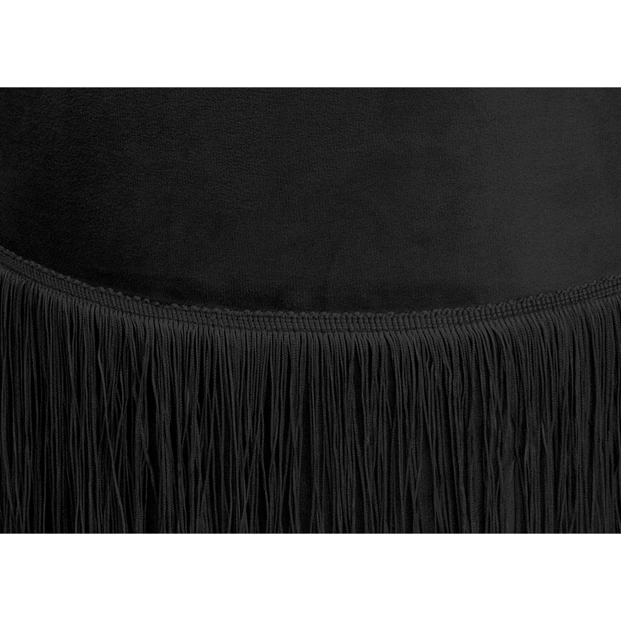 Pouf Poggiapiedi Rotondo Seduta In Velluto Velvet Malibù Nero