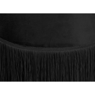 Pouf Poggiapiedi Rotondo Seduta In Velluto Velvet Malibù Nero