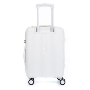 Juego de 3 maletas trolley de PP resistente a la rotura. Cerradura TSA numérica, 4 ruedas dobles giratorias 360°.