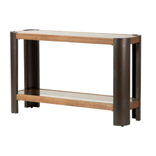 Consola Madera Metal Marron Negro 120x39x75 Cm