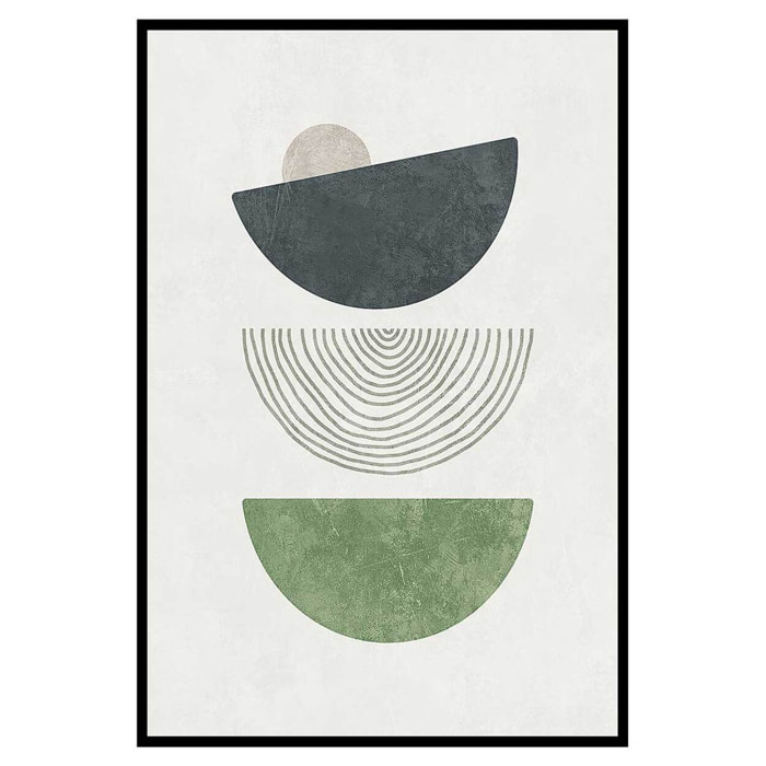 Affiche encadrée abstraction géométrique verte Affiche + cadre en métal - Noir