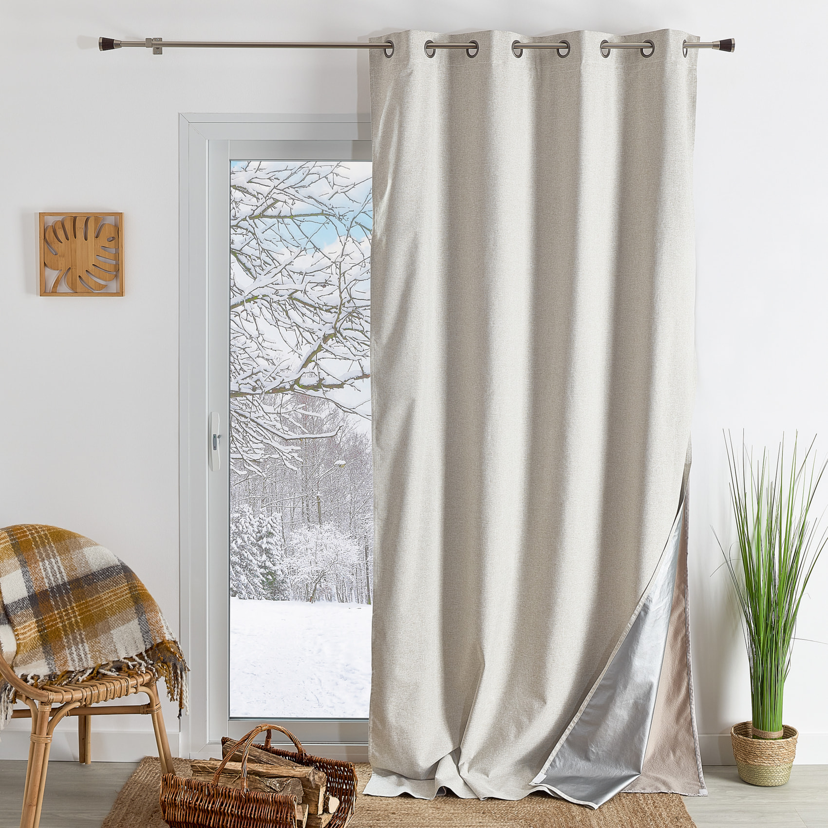 Rideau thermique et occultant  hiver - été - Ecru