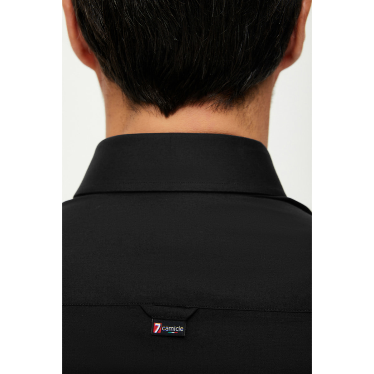 Camicia Uomo 1 Bottone Button Down Slim Cotone Unito Nero