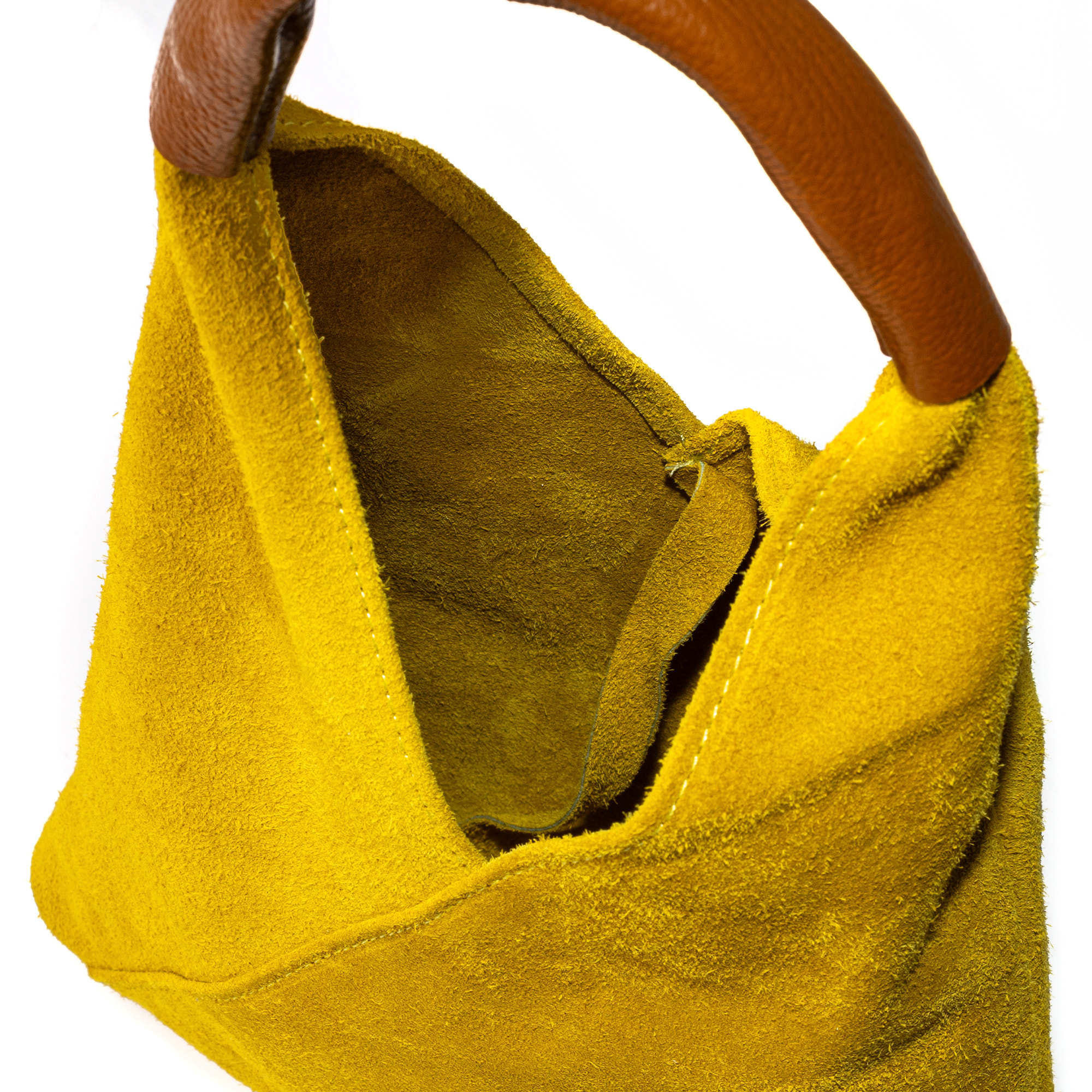 Aviano bolso mini shopper mujer, para uso de mano. Piel auténtica Gamuza.