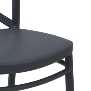 Set di 4 sgabelli HAMBURG in polipropilene antracite