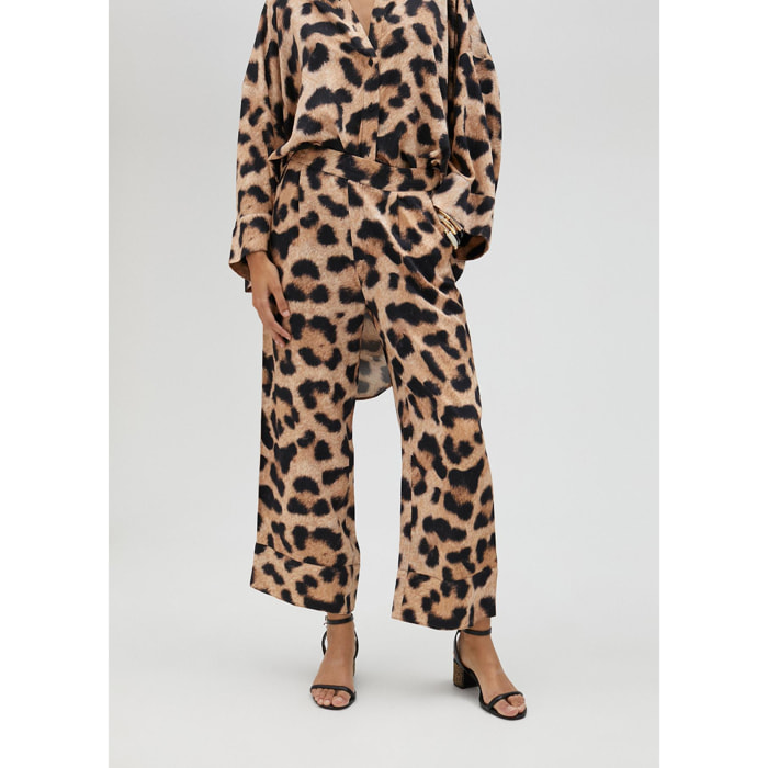Pantaloni stampa animalier palazzo