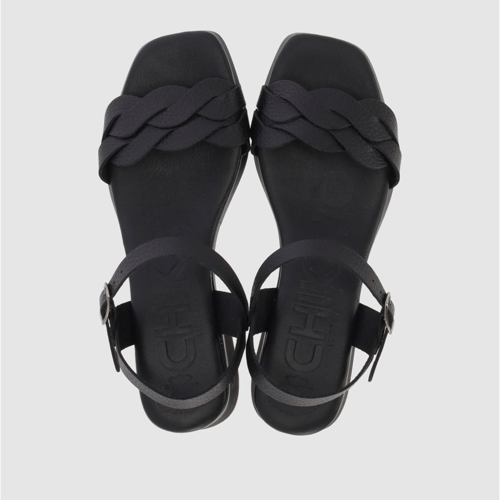 Sandalias de Piel - Negro - Tacón: 3 cm