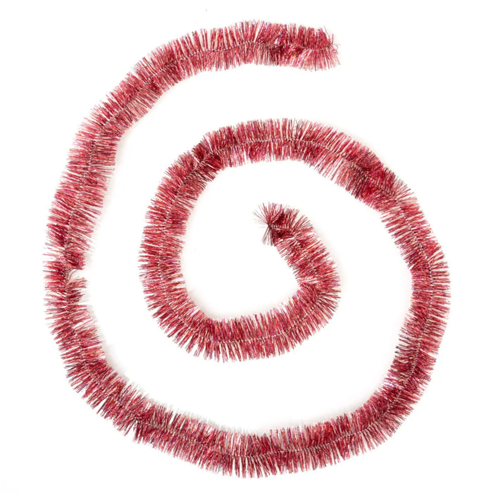 Guirlande de Noël Holographique Bord Festonné 50 x 4 x 2 M Rose