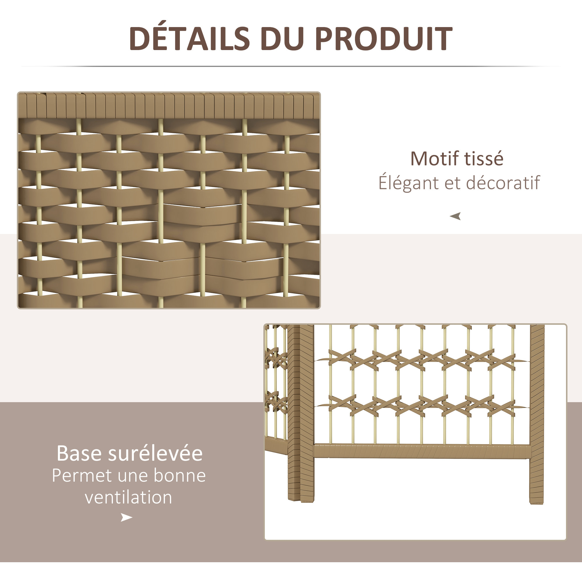 Paravent intérieur 3 panneaux pliables séparateur de pièce bois de peuplier bambou fibres de papier tressée naturel