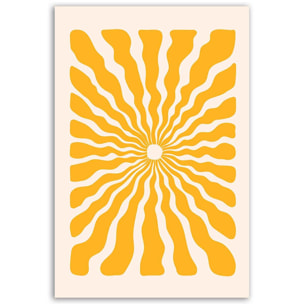 Tableau soleil rayons ondulés Toile imprimée