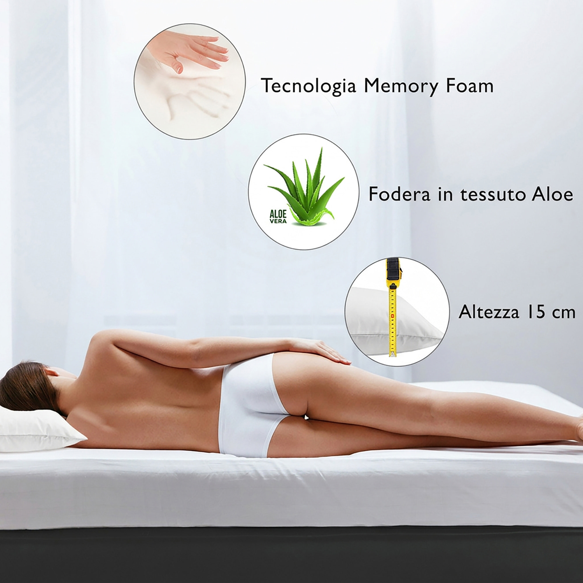 GUANCIALE IN MEMORY CON ALOE MADE IN ITALY