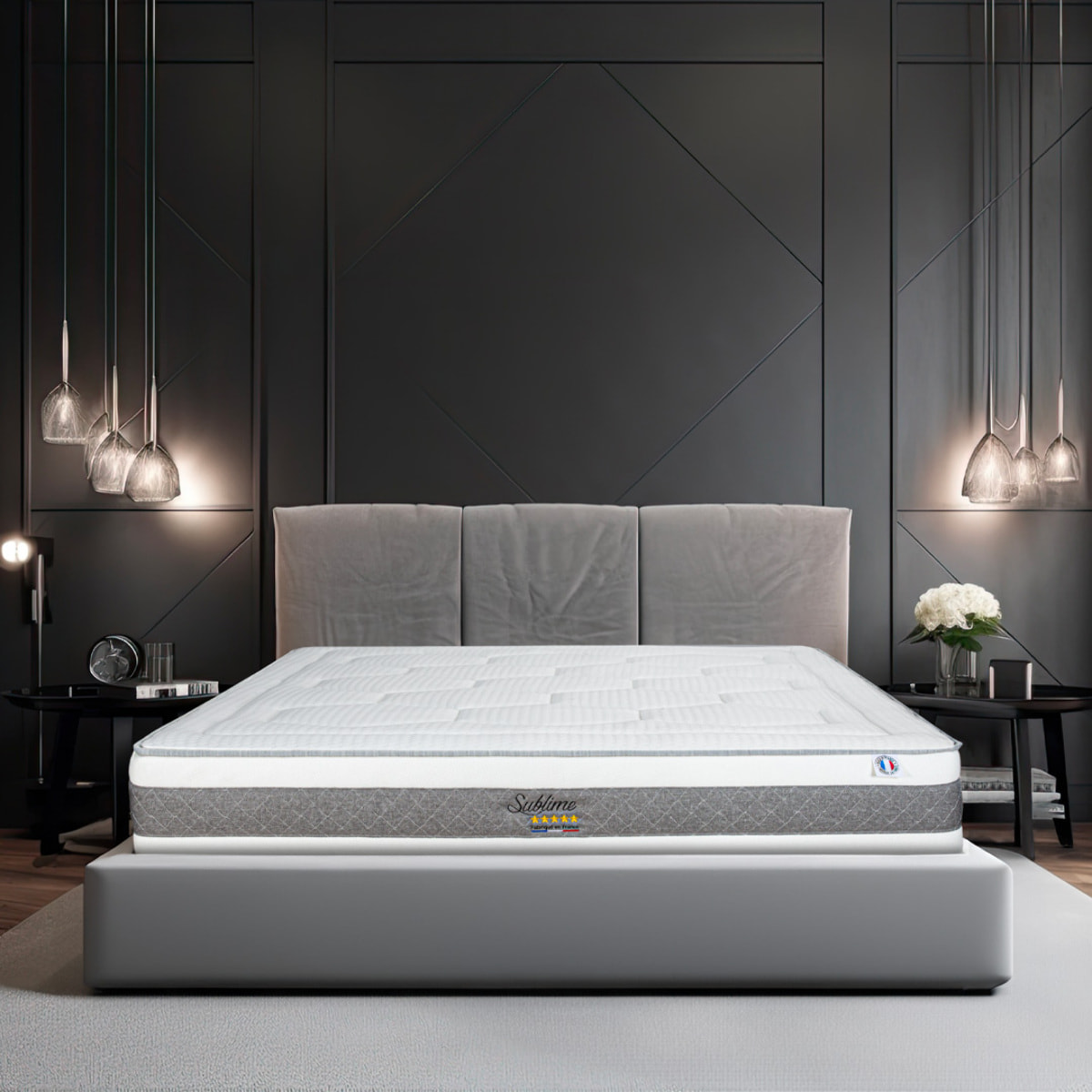 Ensemble Sublime 2 places | Matelas Memoire de forme avec sommier en bois