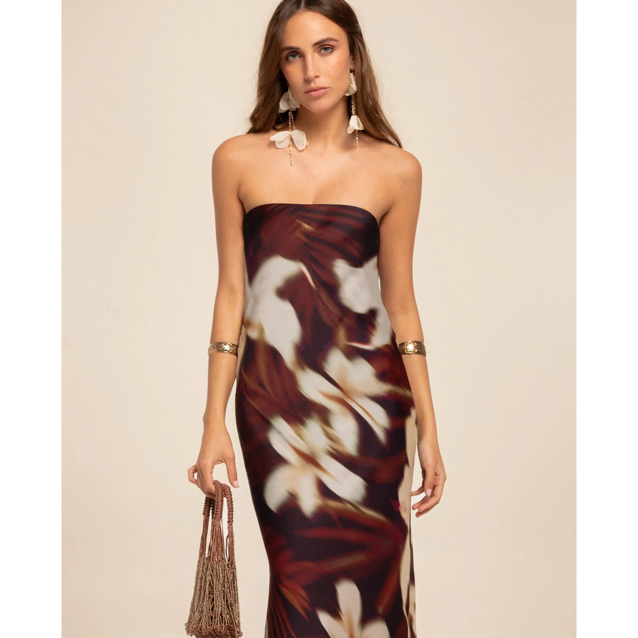 Vestido midi palabra de honor