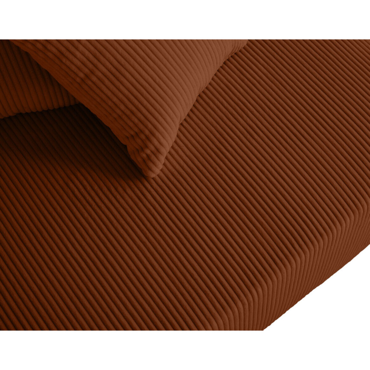 Edinburg - module d'assise sans accoudoirs - en velours côtelé - Terracotta
