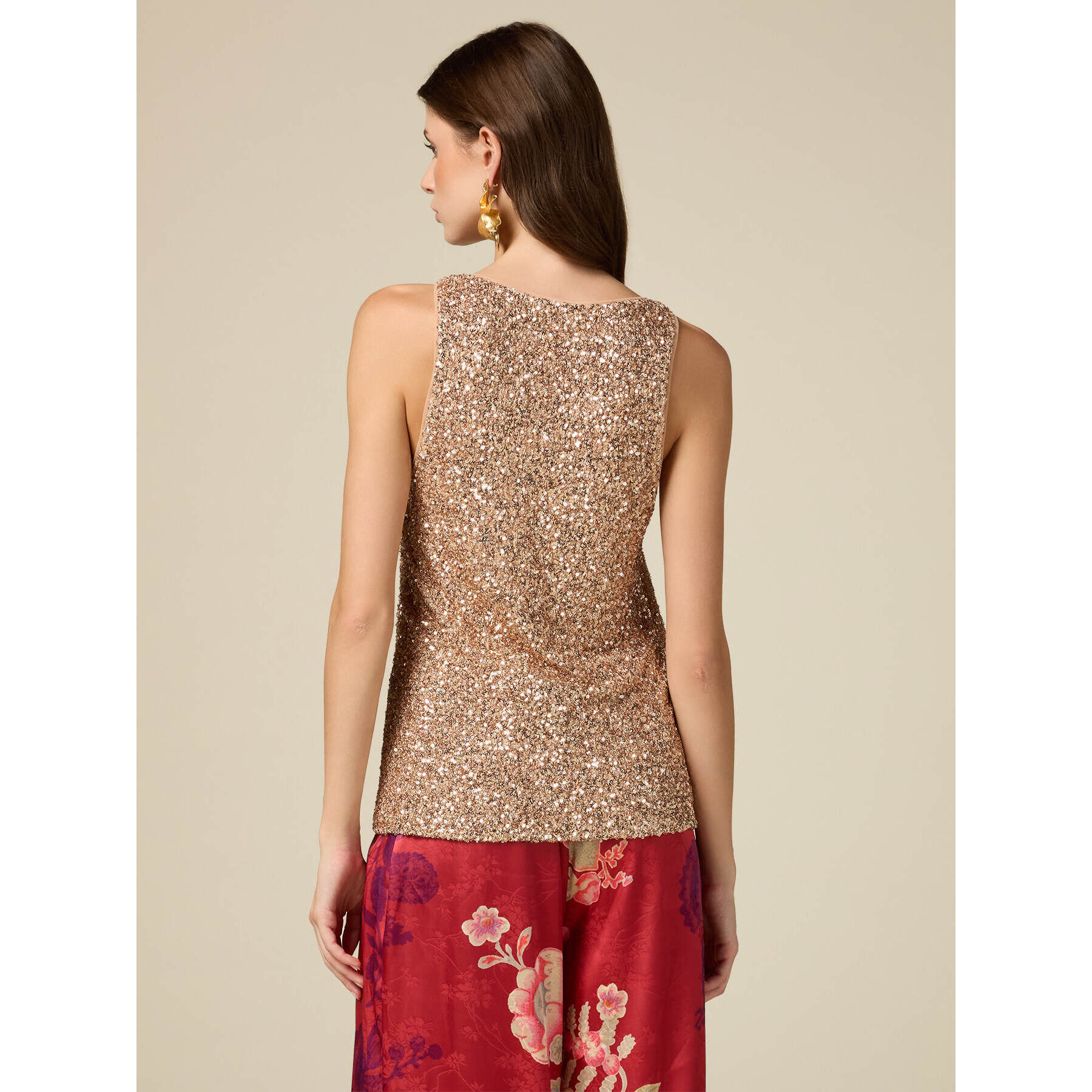 Oltre - Top full paillettes - Oro