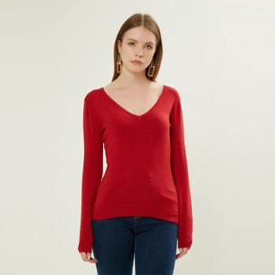 PULLOVER BASIC CON SCOLLO A V