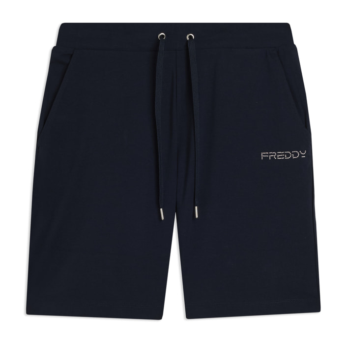 Pantaloni Corti in Jersey con Coulisse e Logo FREDDY