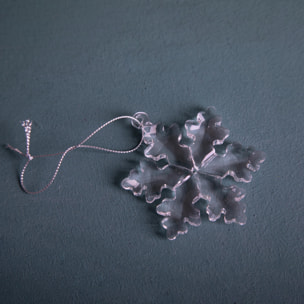 Fiocco di neve cristallo - Pezzi 4 - 6,5xH6,5x0,5cm - Bianchi Dino SpA