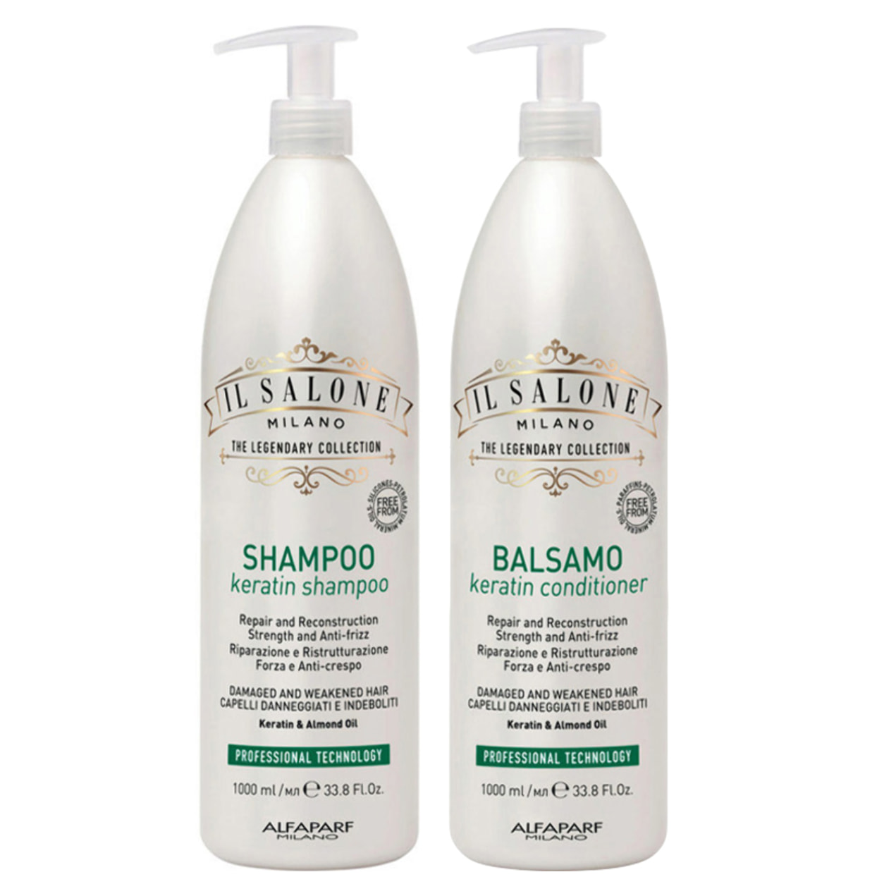 ALFAPARF MILANO Kit Il Salone Keratin Shampoo 1000ml + Conditioner 1000ml