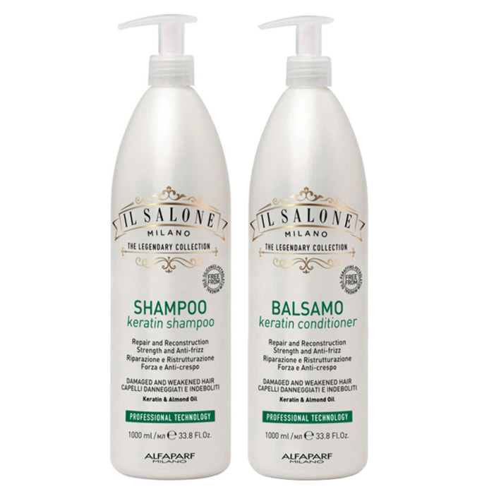 ALFAPARF MILANO Kit Il Salone Keratin Shampoo 1000ml + Conditioner 1000ml