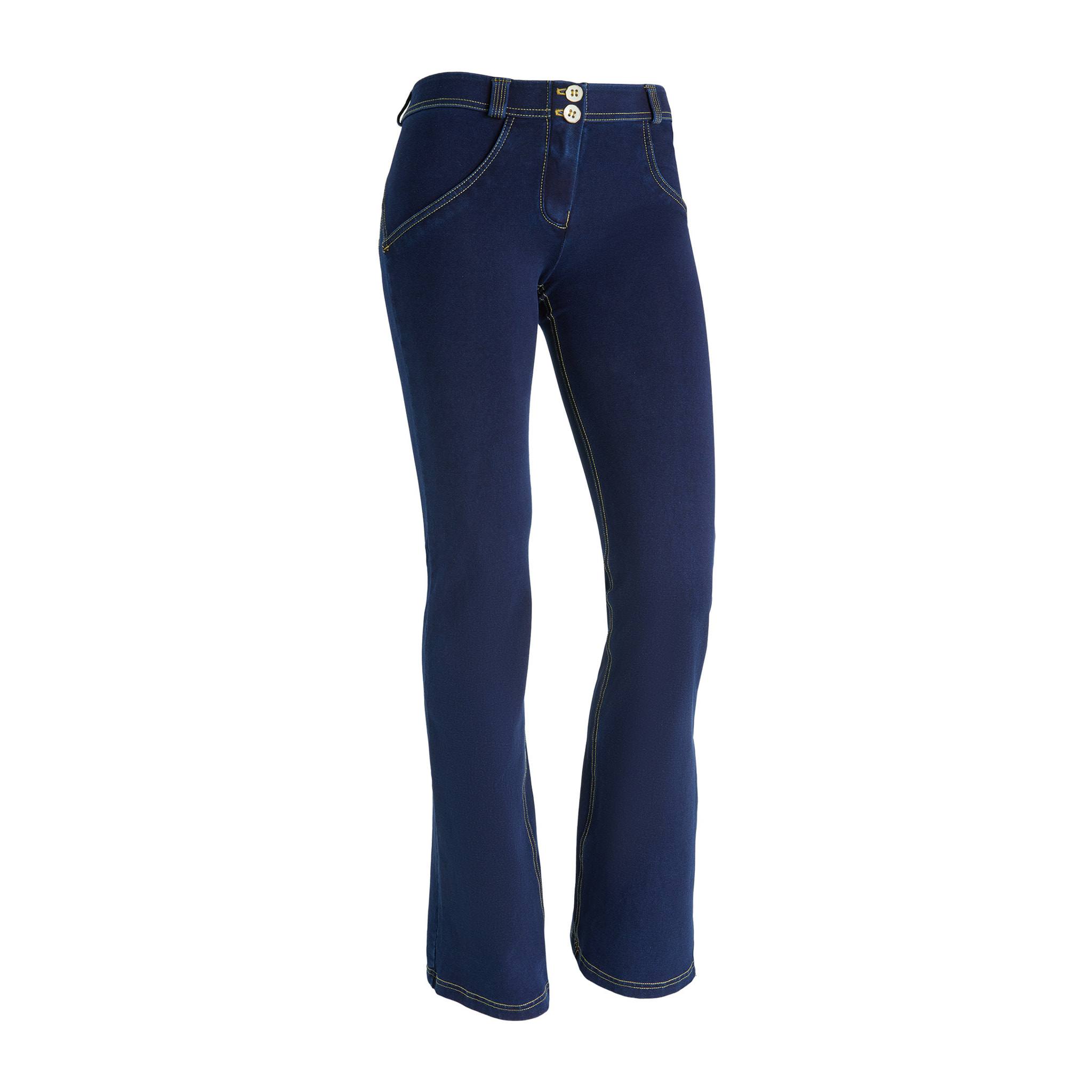 Jeggings push up WR.UP® con vita bassa e fondo flare