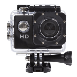 Fotocamera sportiva Komir HD1080P con 12 mpx, schermo da 2 pollici e accessori sportivi