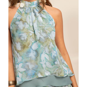 Blusa de mujer halter con lazada