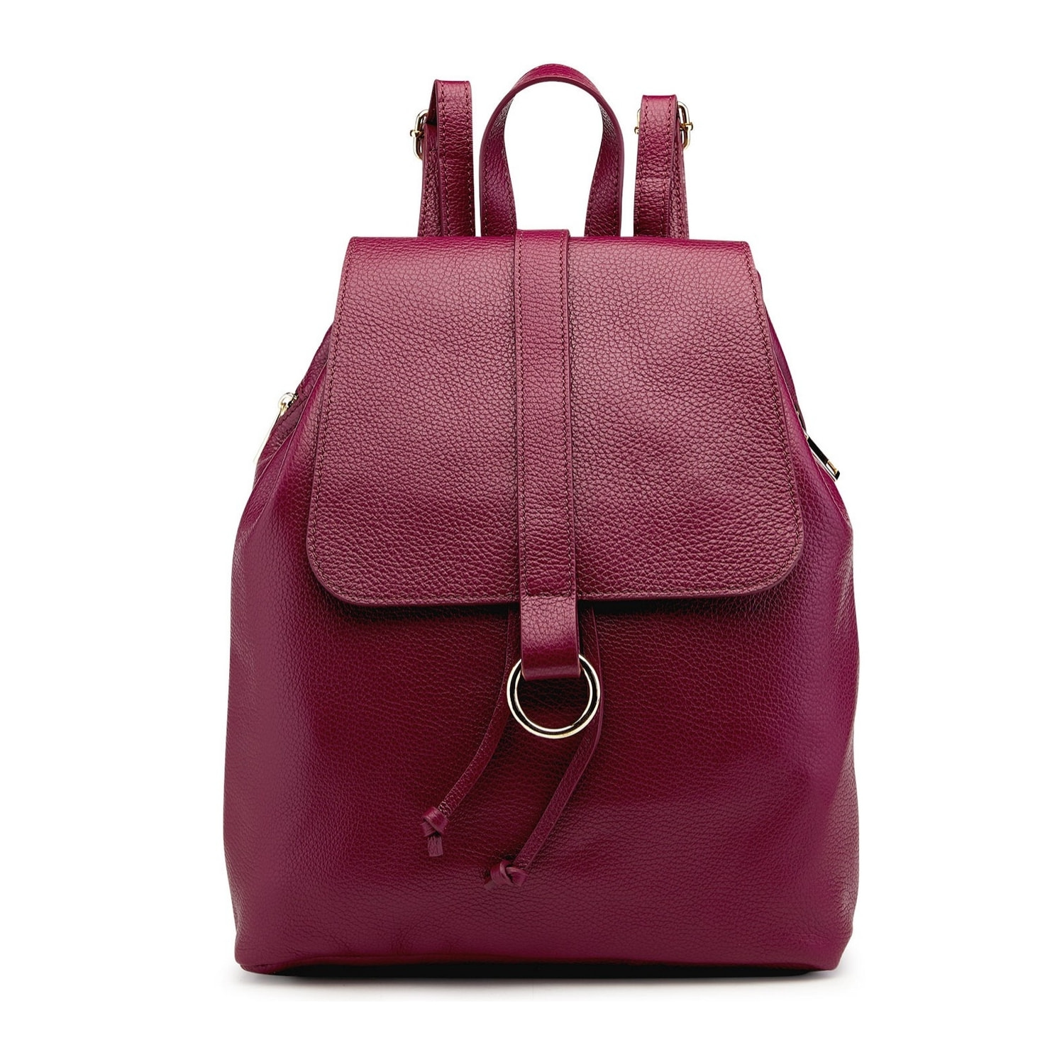 Borse Donna colore Bordeaux-in pelle Made in Italy 33x36x11cm