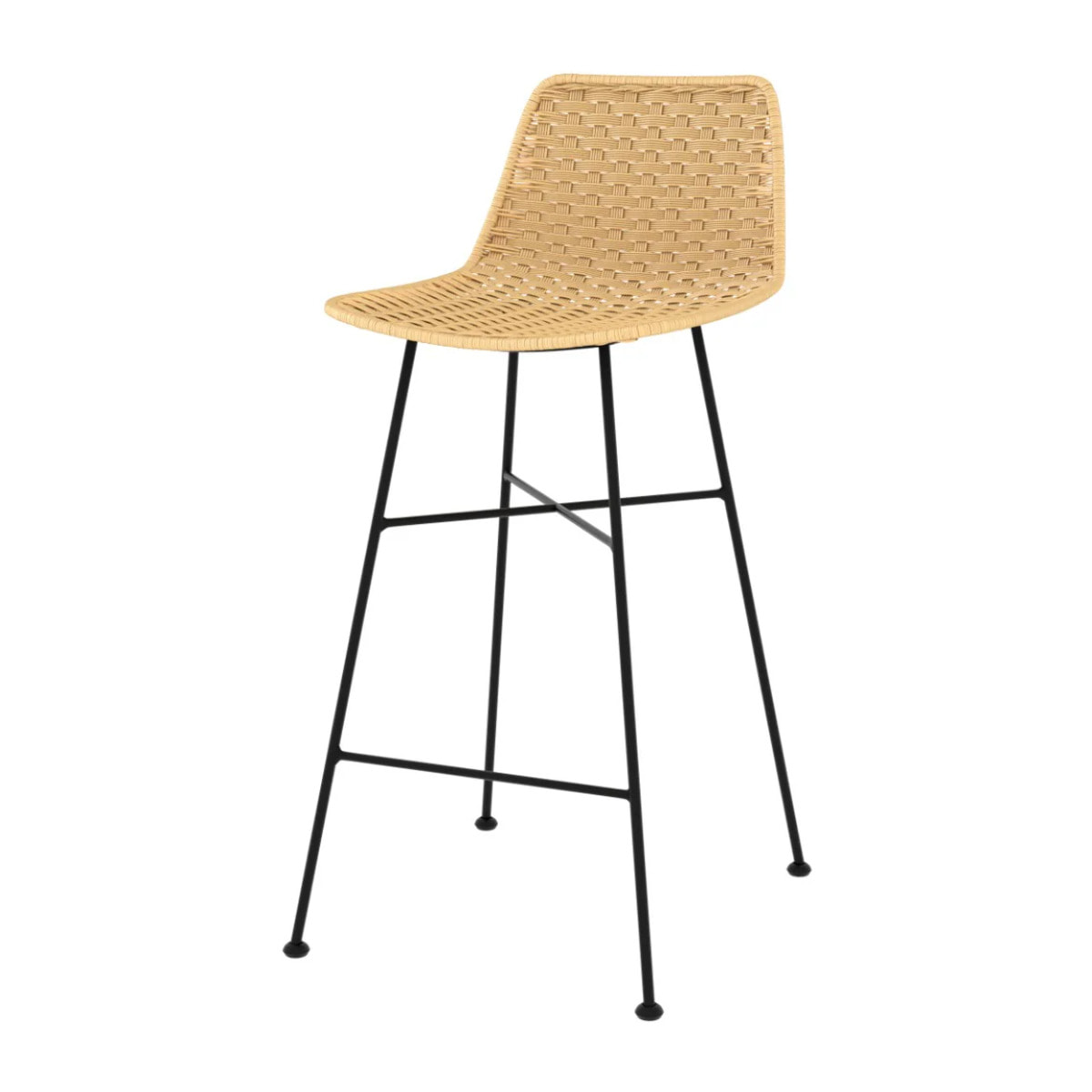 Lot de 2 chaises pour îlot central 65,5 cm en rotin naturel - Mara