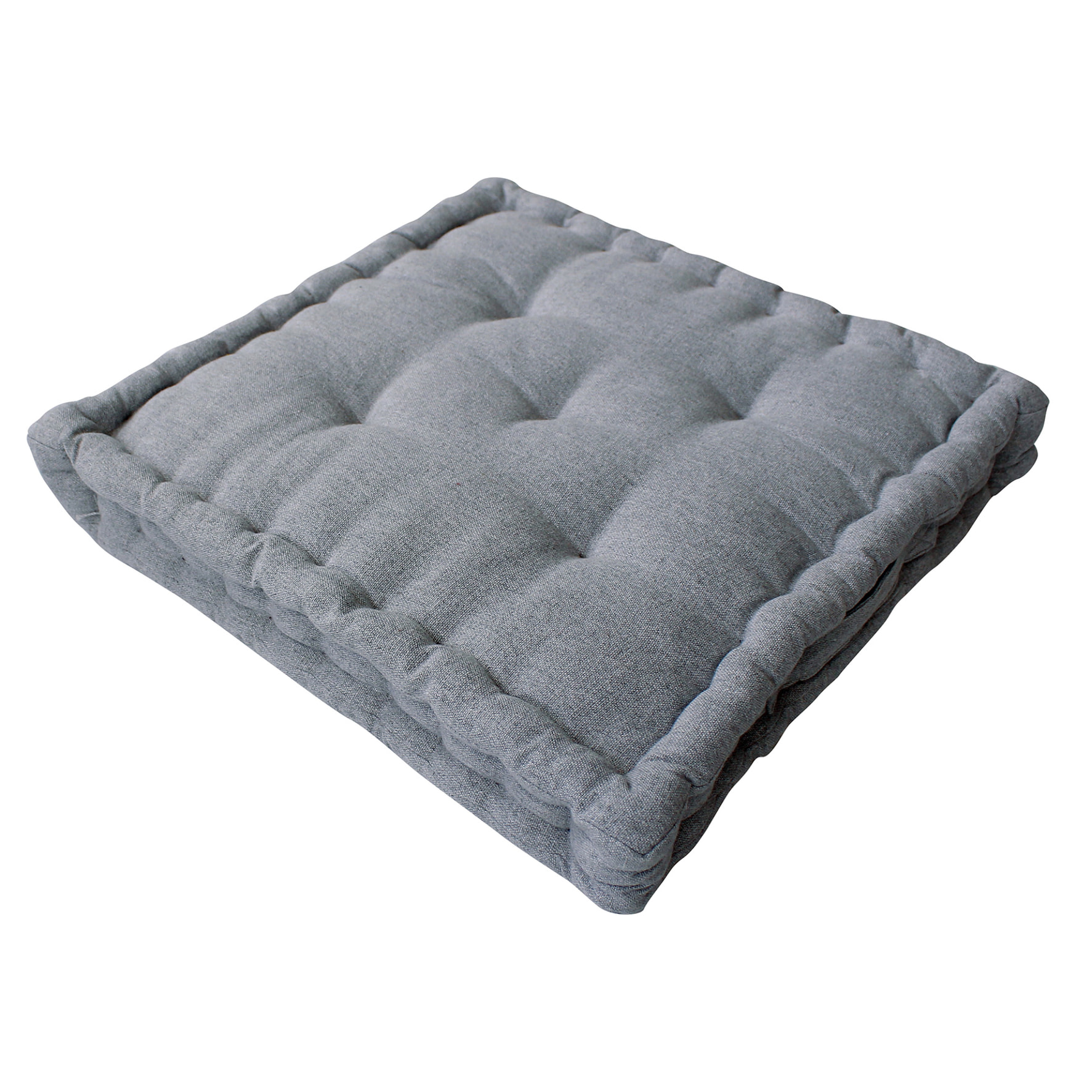 Coussin de sol en coton recyclé - Gris clair