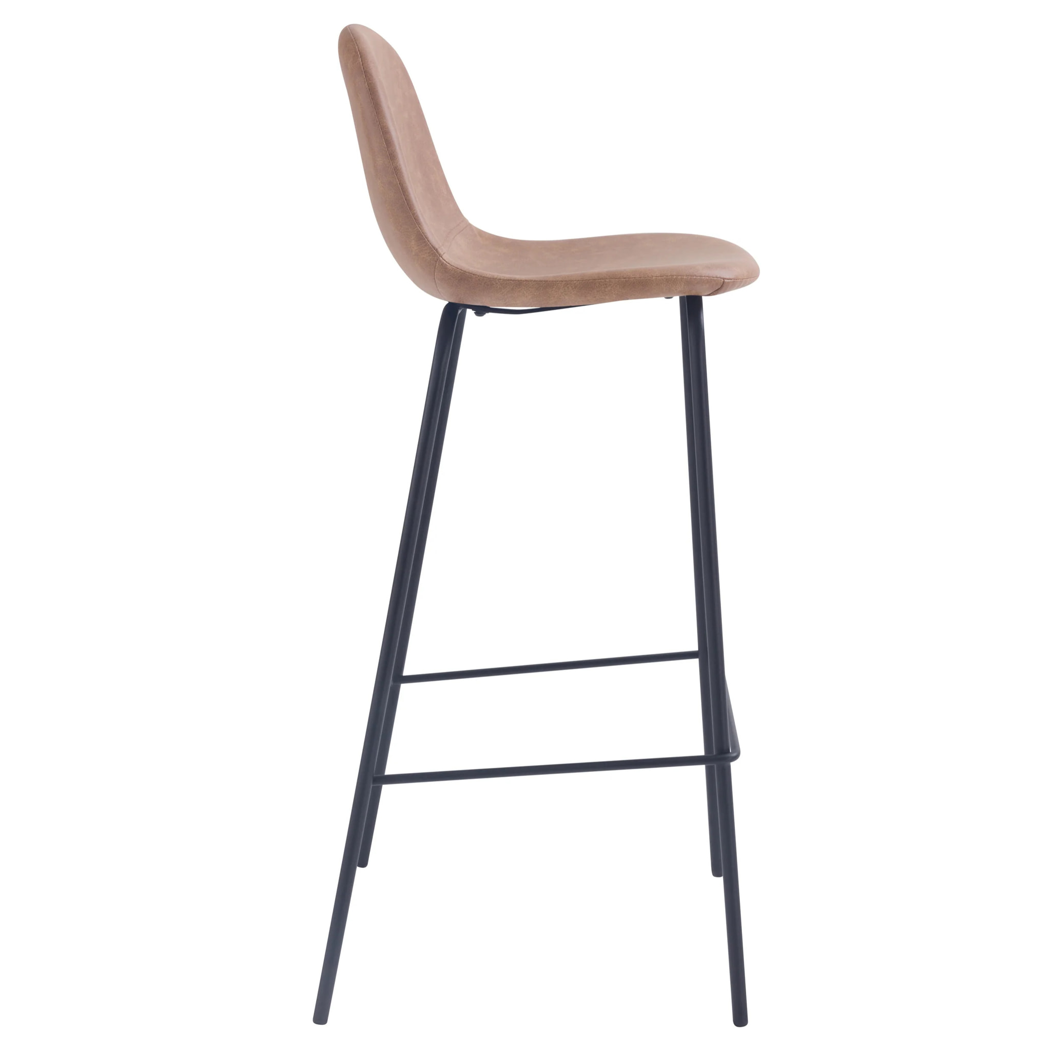 Lot de 2 chaises de bar 75 cm en cuir synthétique taupe - Henrik