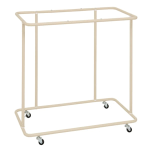 Panier à Linge Linea à Roulettes 3x47,7L Beige 79x44,8x79,4 cm