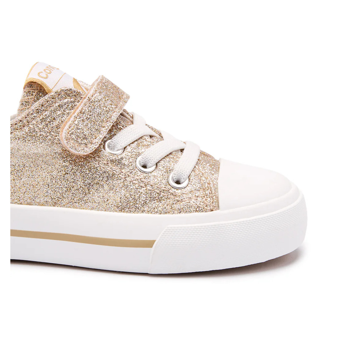 Zapatillas de Niña con Glitter Dorado