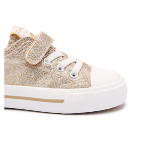 Zapatillas de Niña con Glitter Dorado