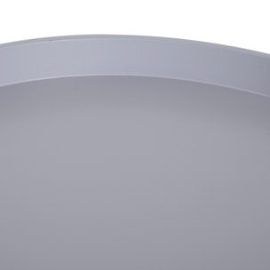 Chevet table de nuit ronde design scandinave tiroir bicolore pieds effilés inclinés bois massif chêne clair gris