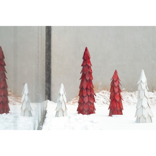 J-Line décoration Sapin Noël Pièces - bois - blanc - large