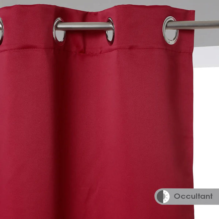 Lot de 2 rideaux occultants rouge 135x240cm