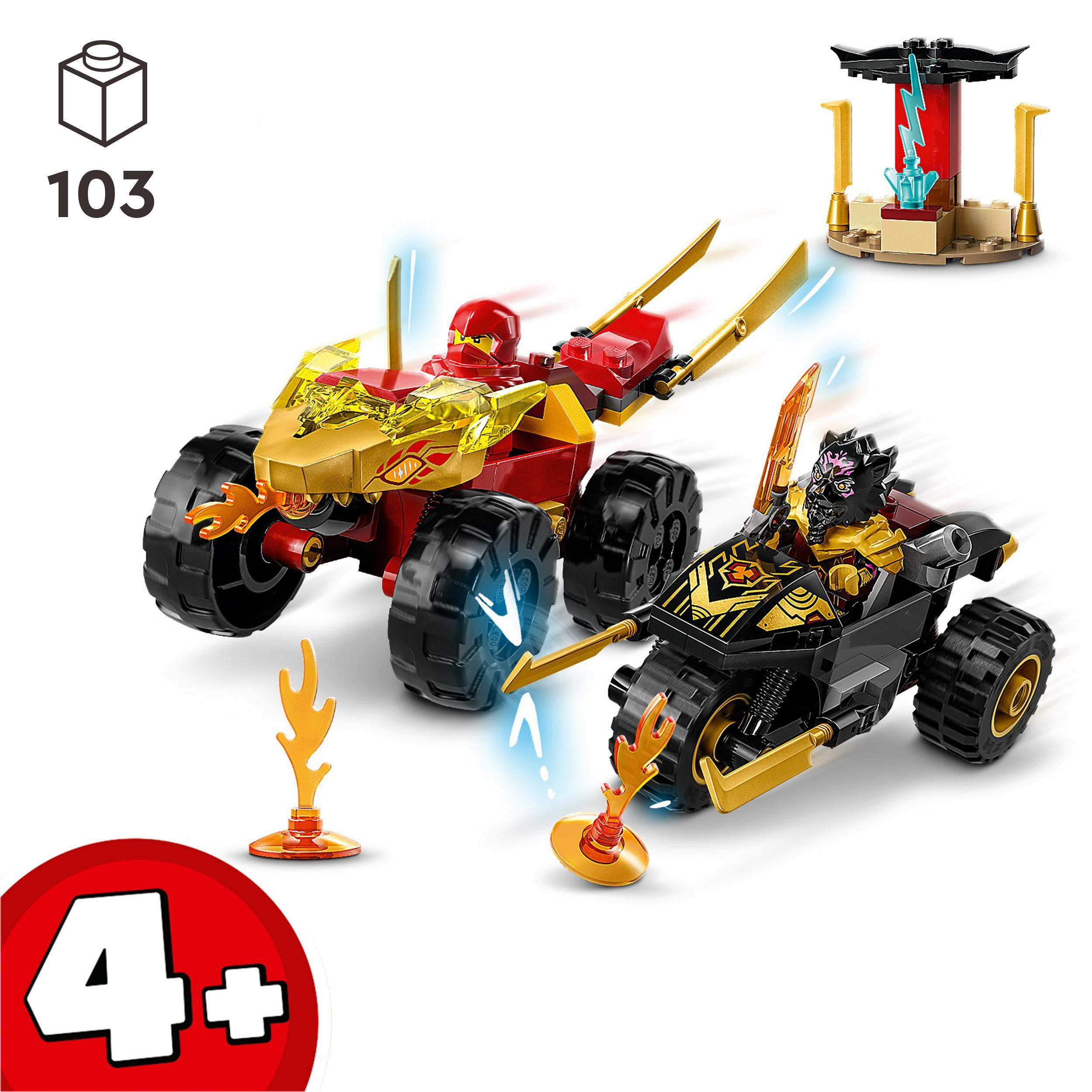 LEGO NINJAGO 71789 - BATTAGLIA SU AUTO E MOTO DI KAI E RAS