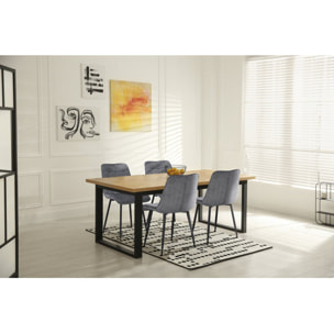 Chaise de salle a manger en tissu haut de gamme  "Yanis" - Lot de 4 - Gris