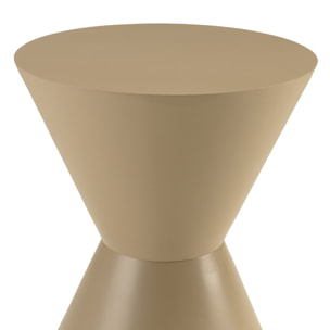 AGATHE - Table d'appoint ronde en bois peint taupe D35cm