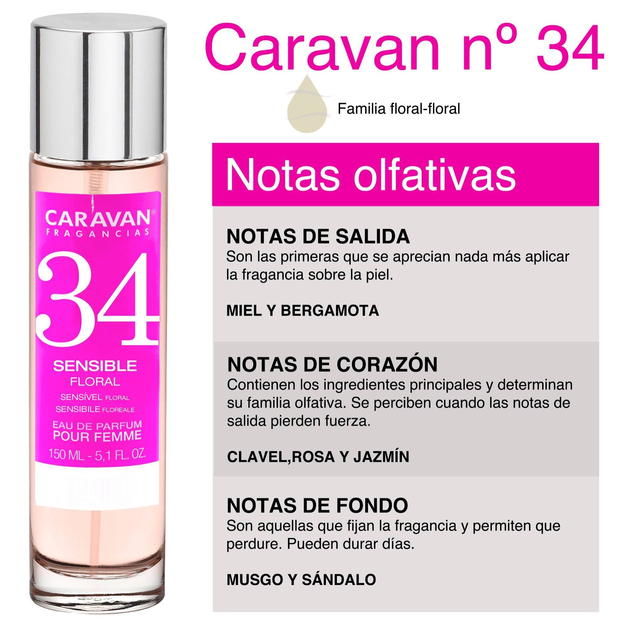 Caravan fragancias - caja de regalo con 2 perfumes nº34 de 150 ml, para mujer