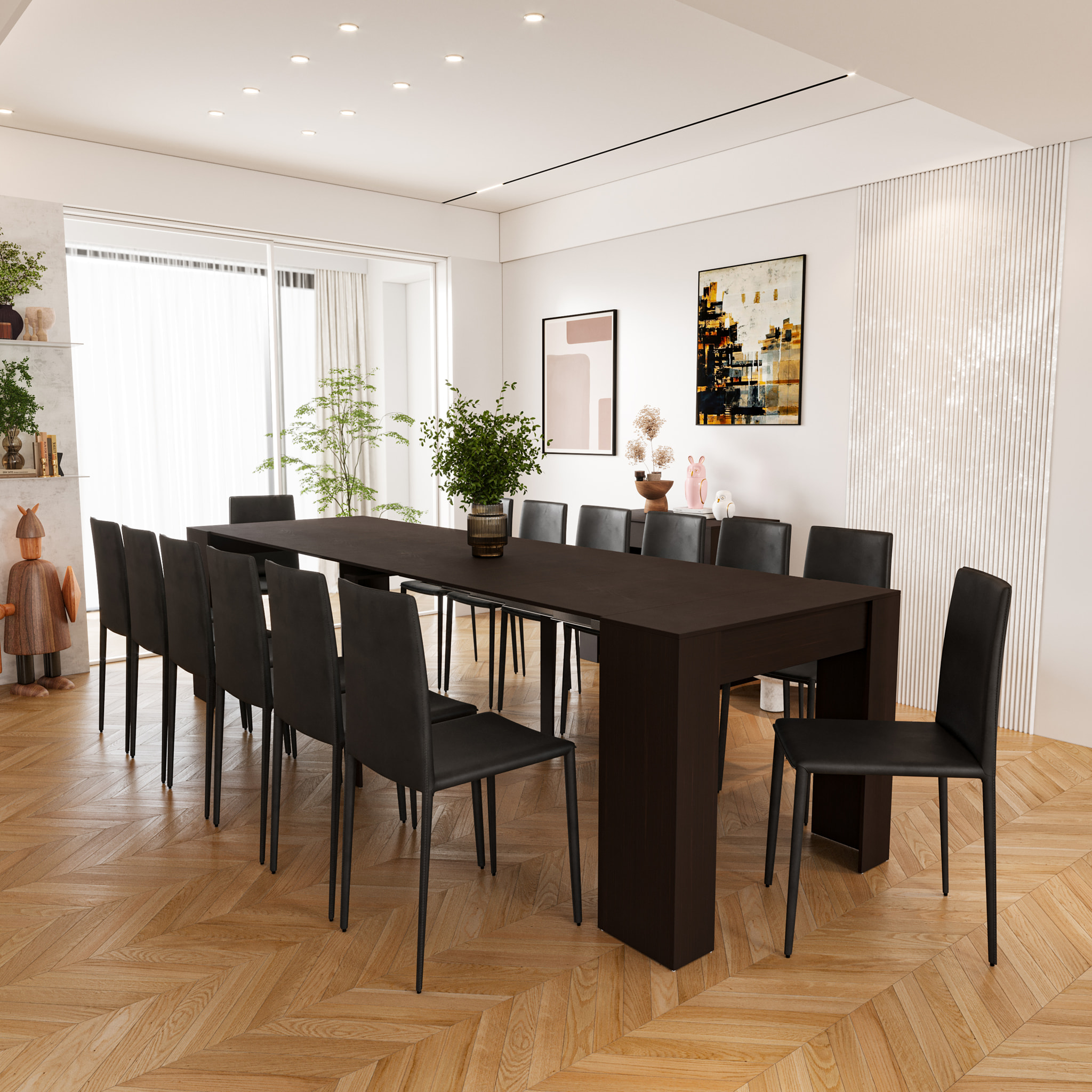 Tavolo Consolle Allungabile Oslo Fino A 2.37 Metri Tavolo 10 Posti Salvaspazio Design Moderno Elegante Consolle Casa Ufficio 78x51x90 cm Wengé