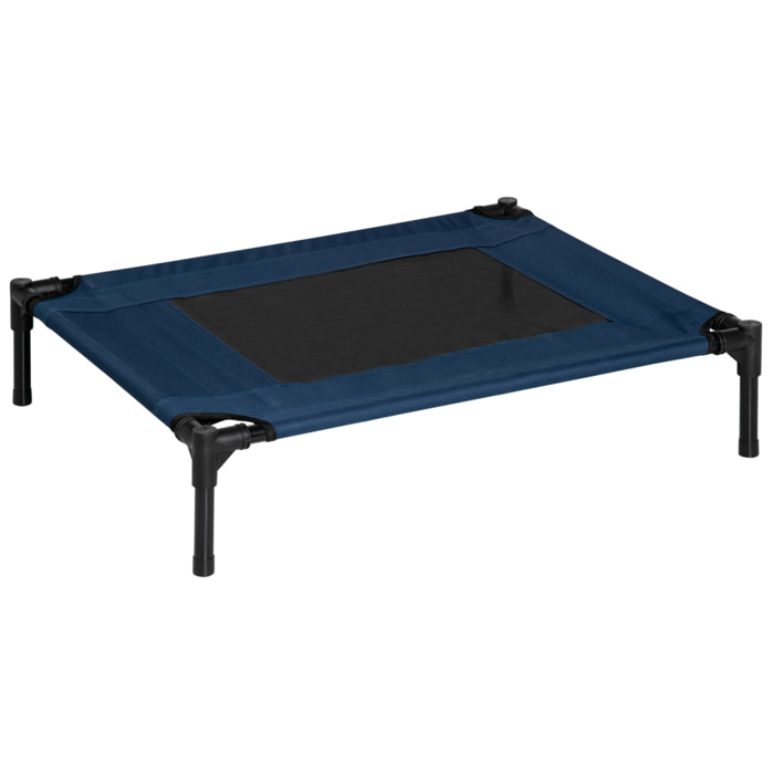 Cama para Mascotas de Oxford Metal 76x61x18 cm Azul y Negro