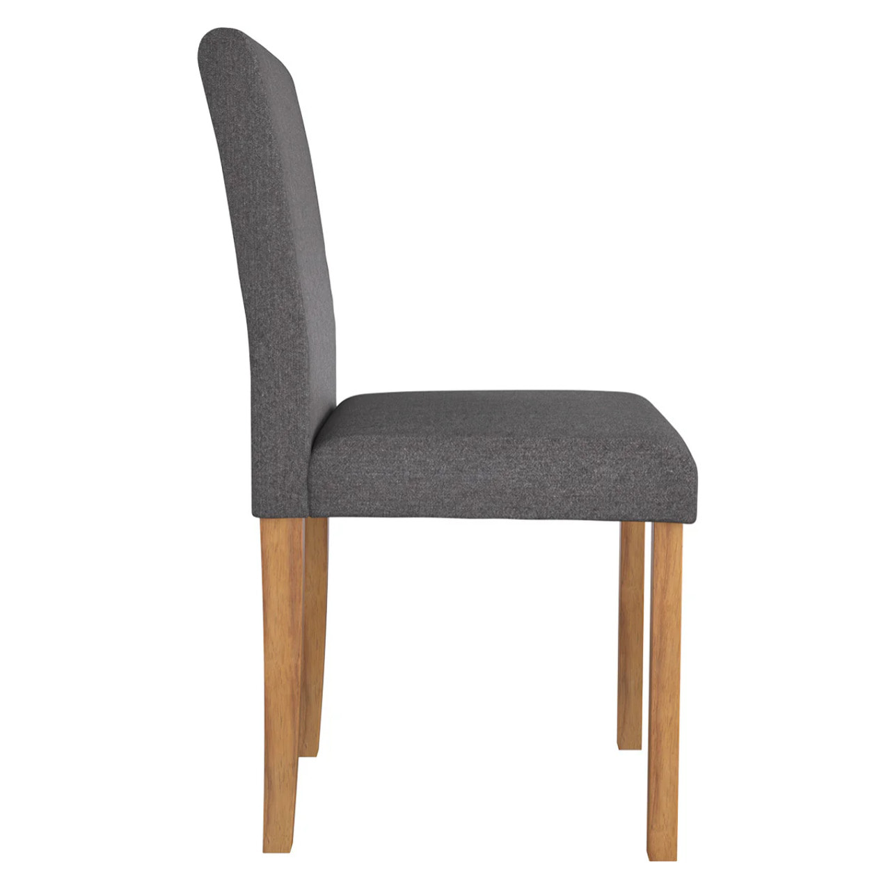 Lot de 2 chaises en tissu gris foncé et pieds en bois d'hévéa - Havane