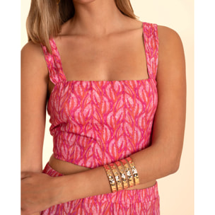 Blusa de mujer lazada en espalda y tirantes.