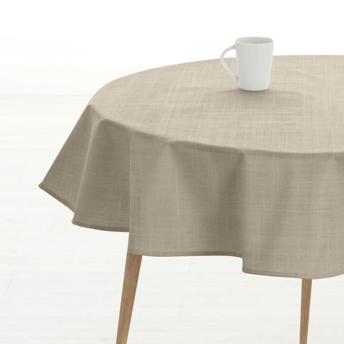 Nappe ronde en résine anti-taches BEIGE medio