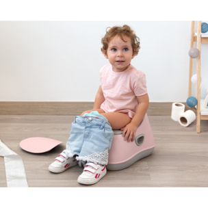 ORINAL INFANTIL CON TAPA ROSA Y GRIS