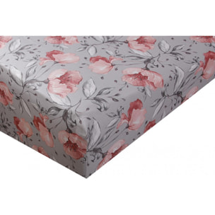 Drap housse satin de coton imprimé Floral